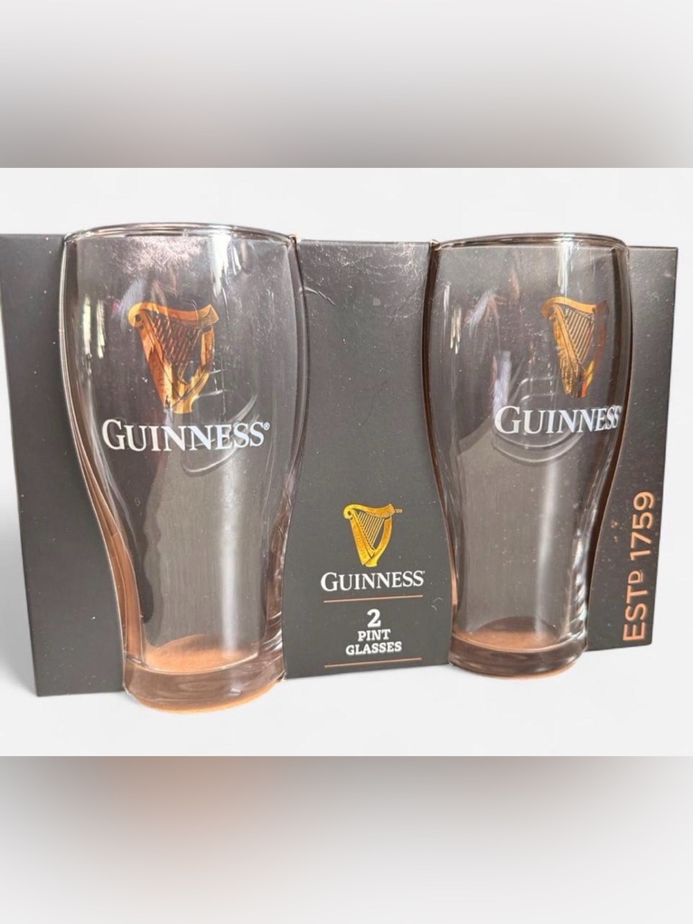 Guinness Gravity Pint Glasses Set of 2 (NIB) – Option for 4!